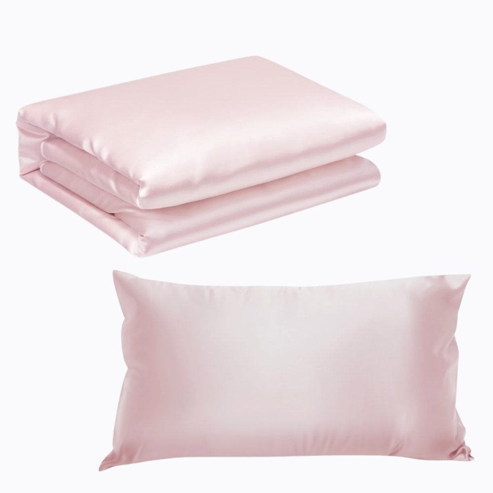 Light Pink 100% Silk Kids Bedding Set, Kids Sheet Sets