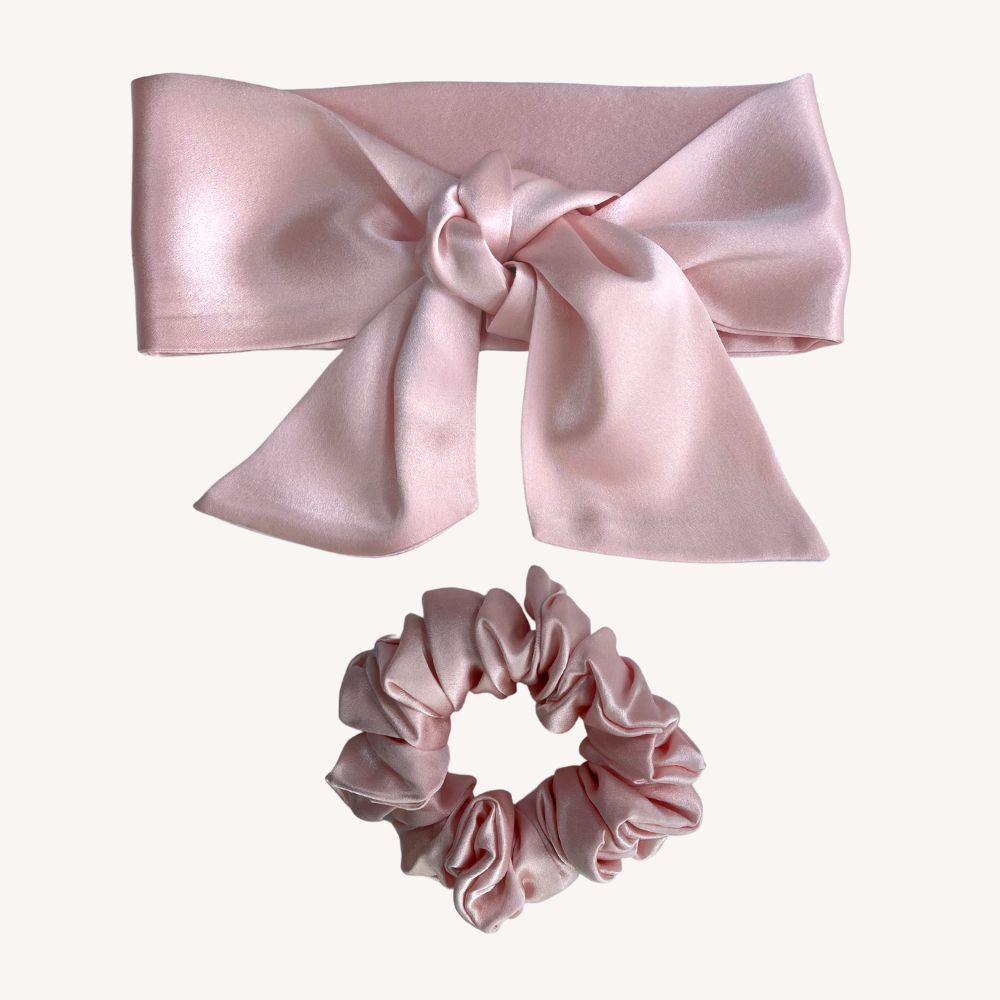 Silk ribbon and scrunchie set – Perlasilk