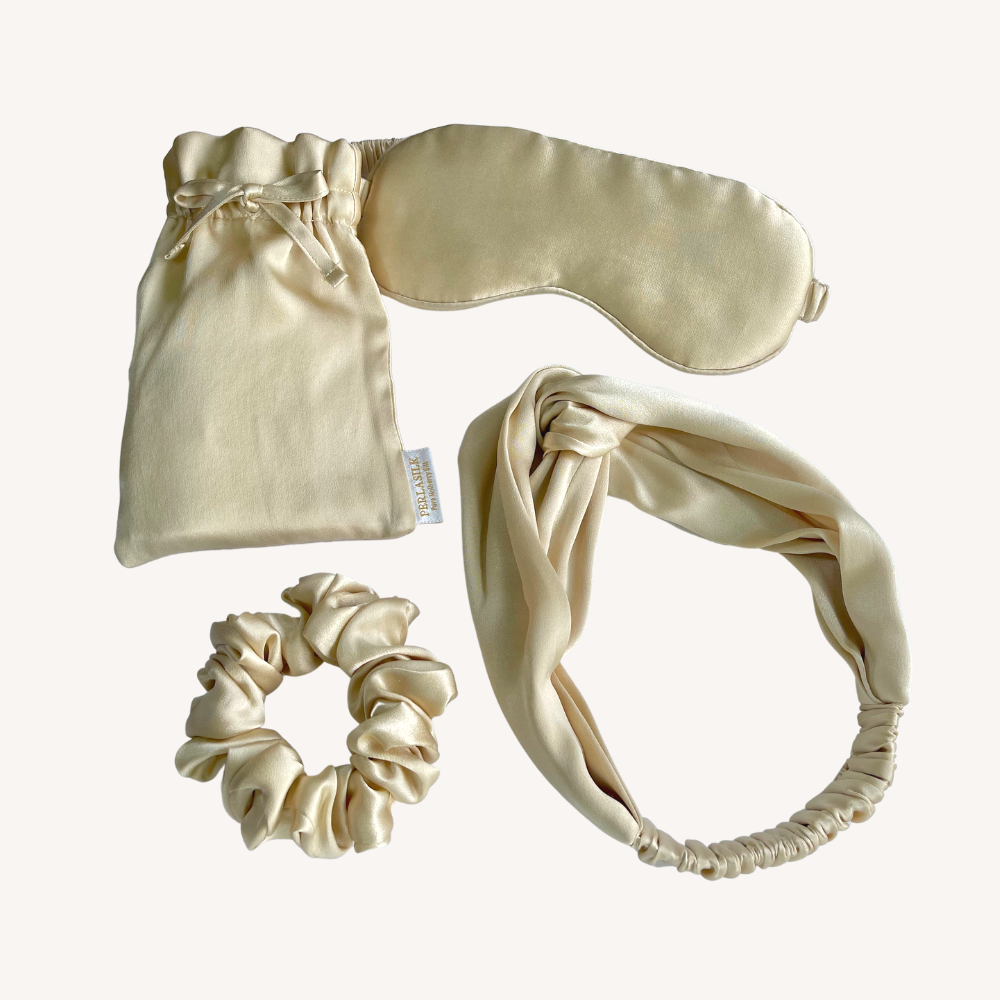 Silk ribbon and scrunchie set – Perlasilk